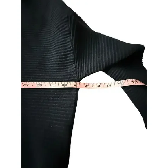 Offline by Aerie Ribbed Quarter Zip Long Sleeve Oversized Knit Black Medium - Picture 6 of 8